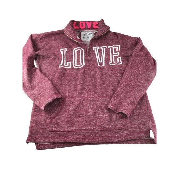 Women's Reflex 1/4 Zip Love Jacket *Small *Pink * LOVE on front and collar* EUC - Picture 1 of 5